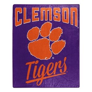 NWT 50inx60in Clemson Tigers Purple and Orange Fleece Blanket